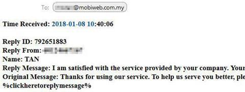 Admin view of replies