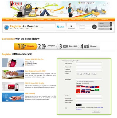 Bulk SMS End User Guide New User Registration
